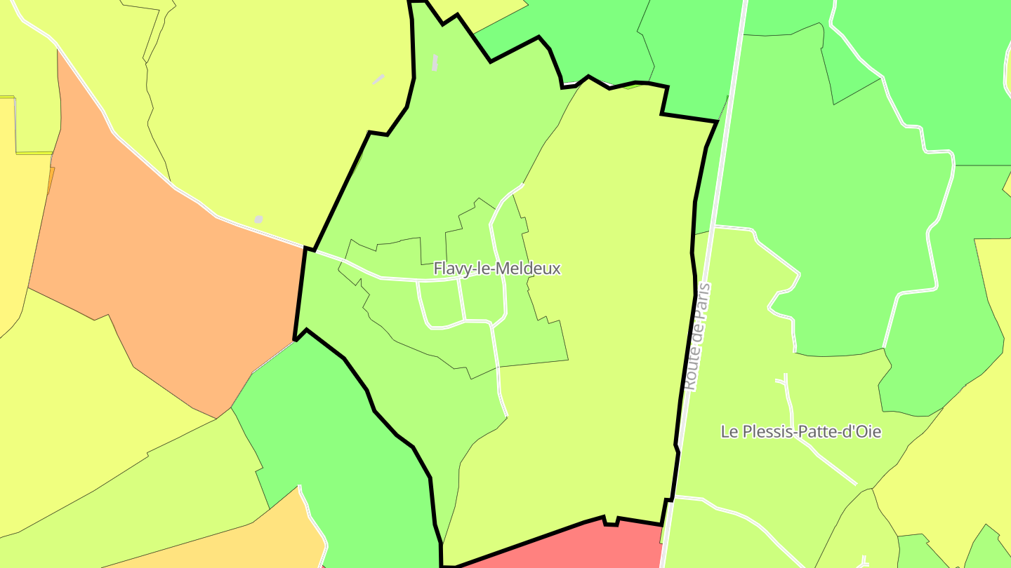 Carte des prix de l'immobilier Flavy-le-Meldeux