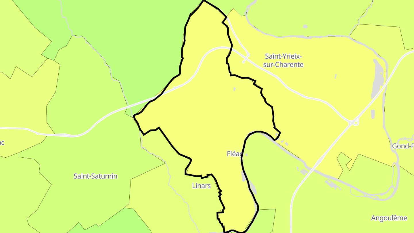 Carte des prix de l'immobilier Fléac
