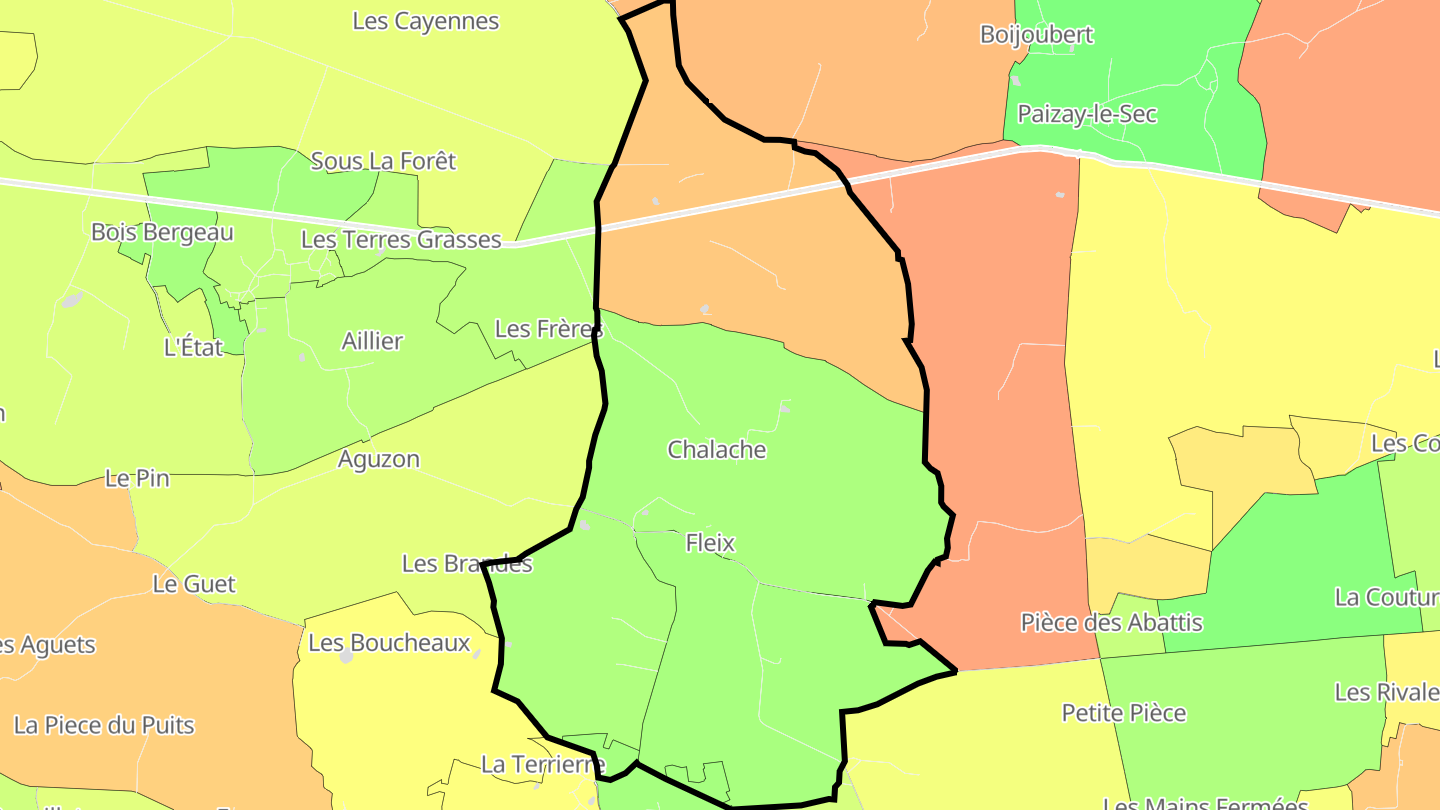 Carte des prix de l'immobilier Fleix