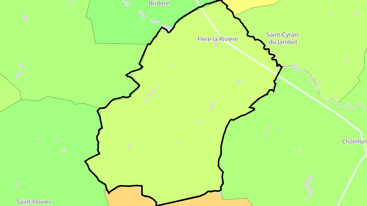 Carte des prix de l'immobilier Fléré-la-Rivière