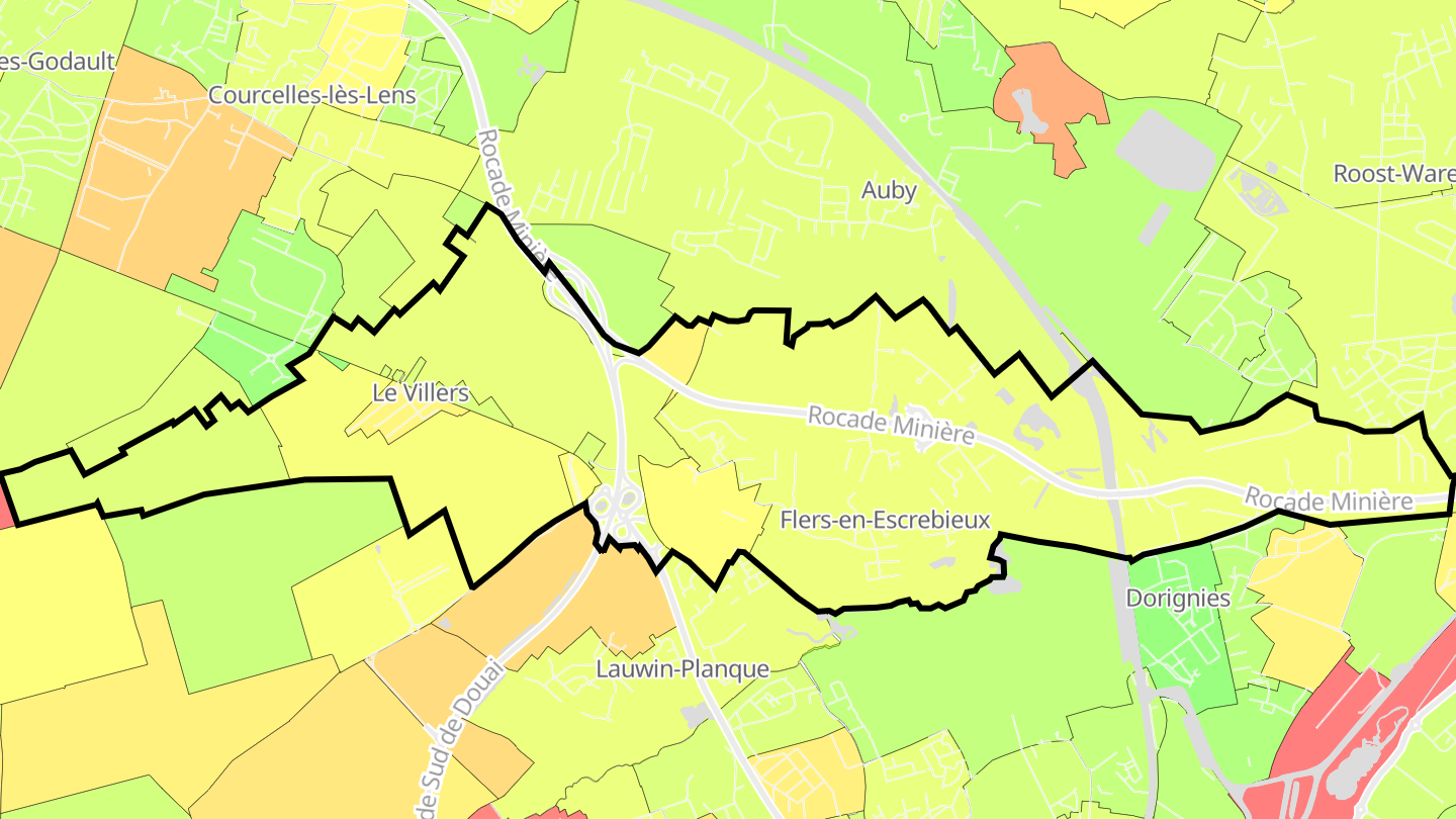 Carte des prix de l'immobilier Flers-en-Escrebieux