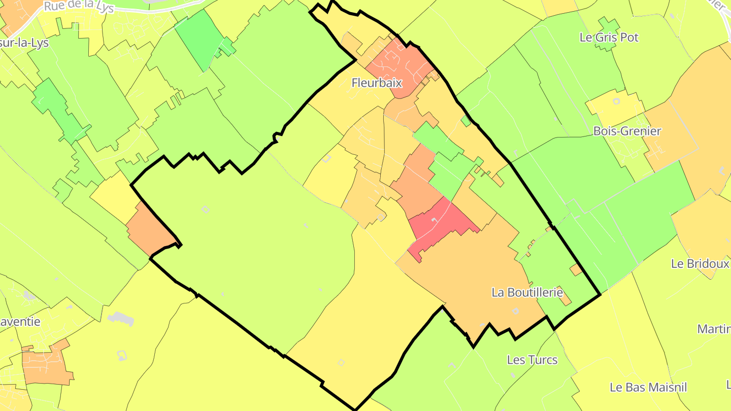 Carte des prix de l'immobilier Fleurbaix