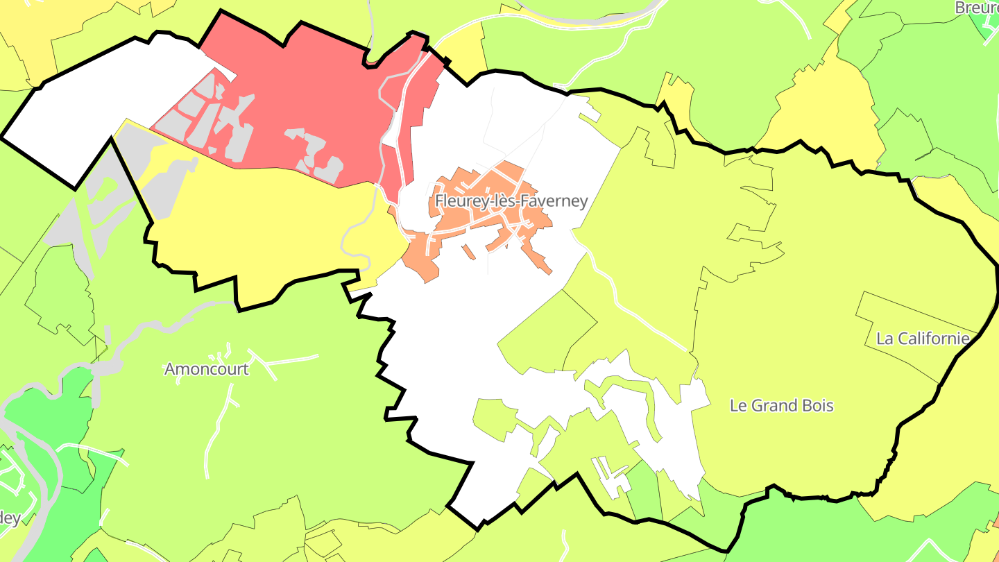 Carte des prix de l'immobilier Fleurey-lès-Faverney