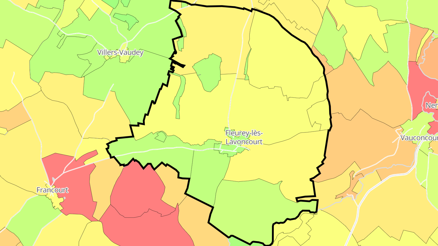 Carte des prix de l'immobilier Fleurey-lès-Lavoncourt