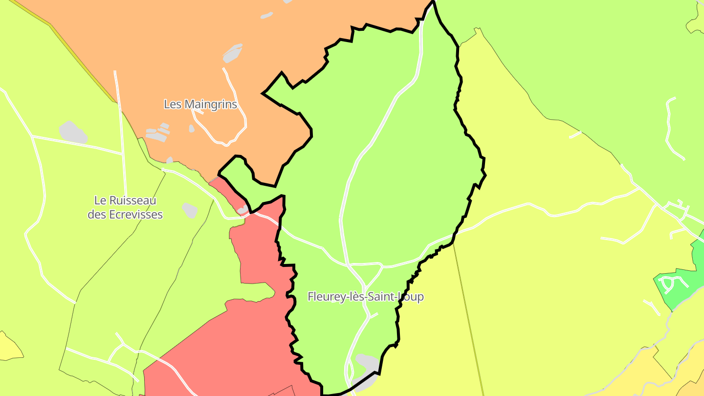 Carte des prix de l'immobilier Fleurey-lès-Saint-Loup