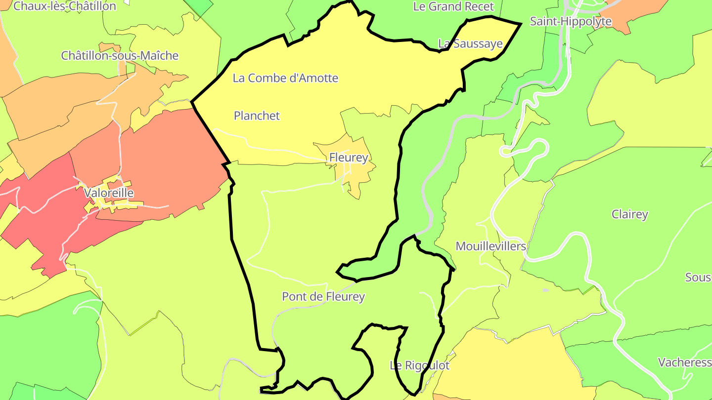 Carte des prix de l'immobilier Fleurey