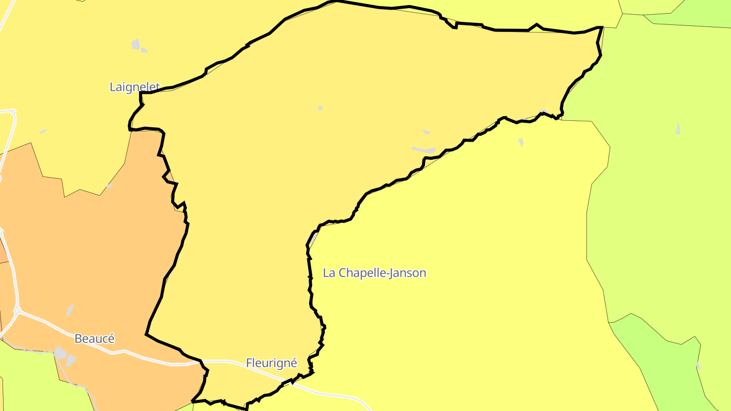 Carte des prix de l'immobilier Fleurigné