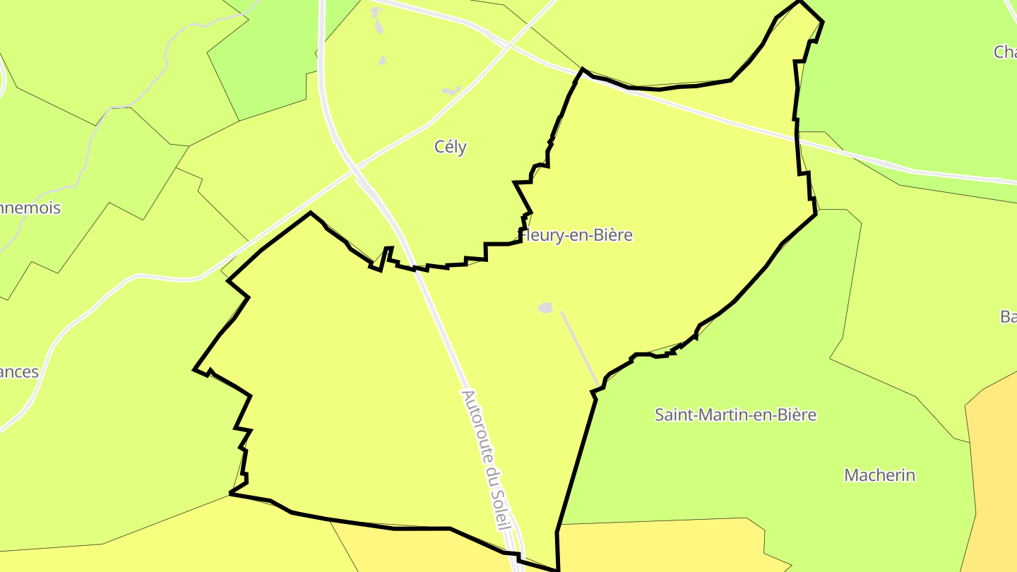 Carte des prix de l'immobilier Fleury-en-Bière