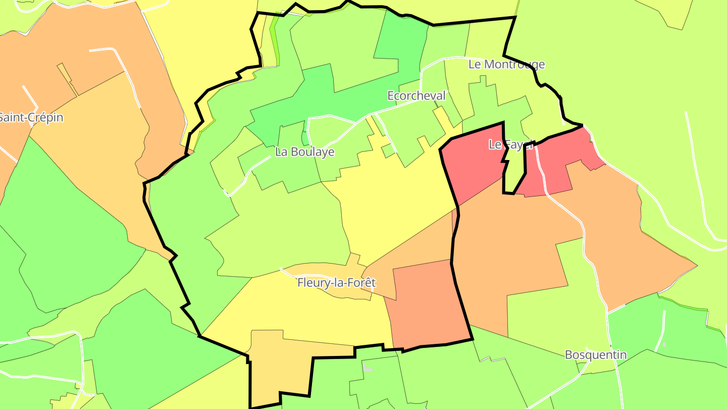 Carte des prix de l'immobilier Fleury-la-Forêt