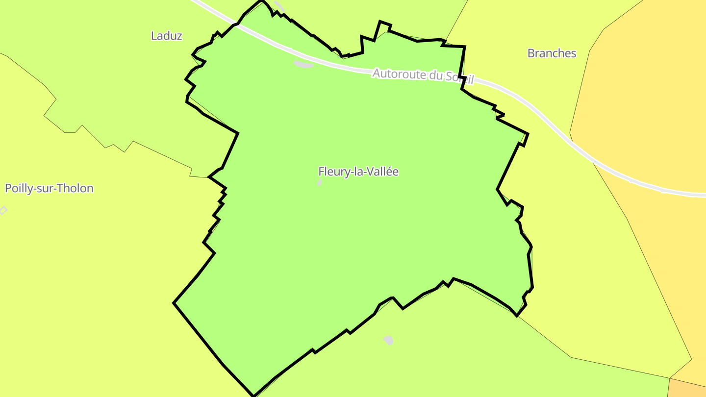 Carte des prix de l'immobilier Fleury-la-Vallée