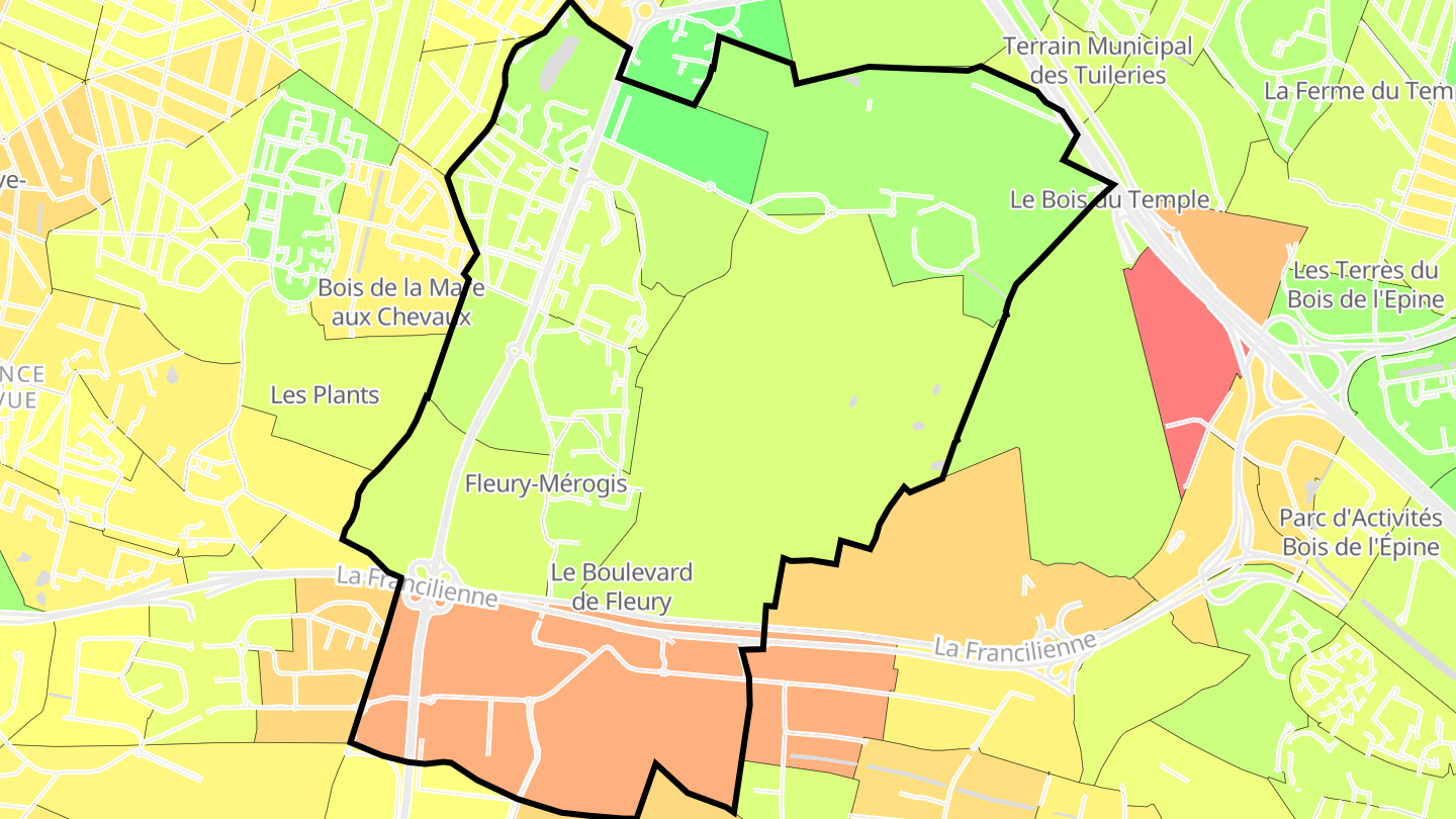 Carte des prix de l'immobilier Fleury-Mérogis