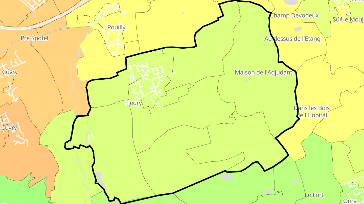 Carte des prix de l'immobilier Fleury