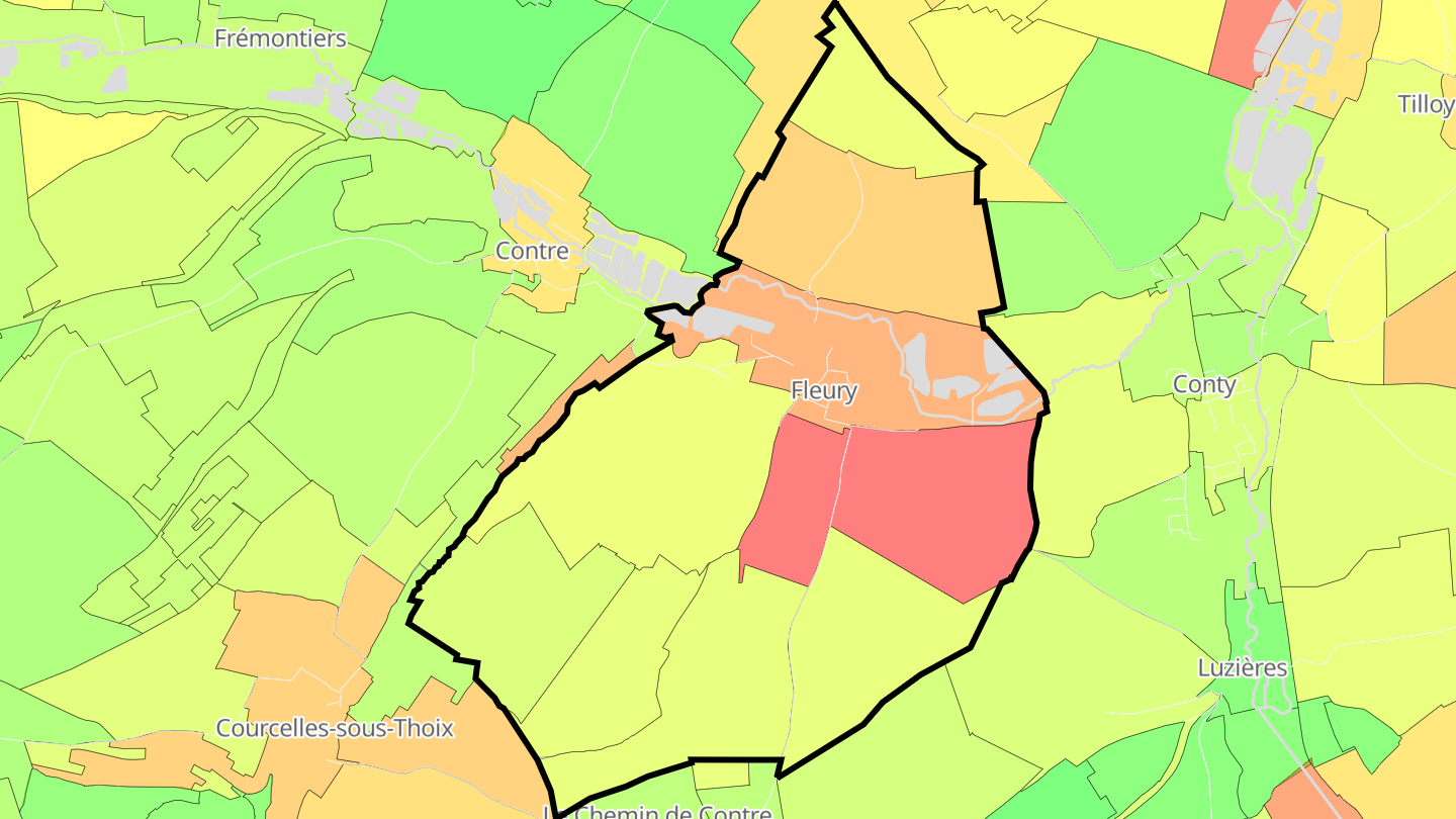 Carte des prix de l'immobilier Fleury