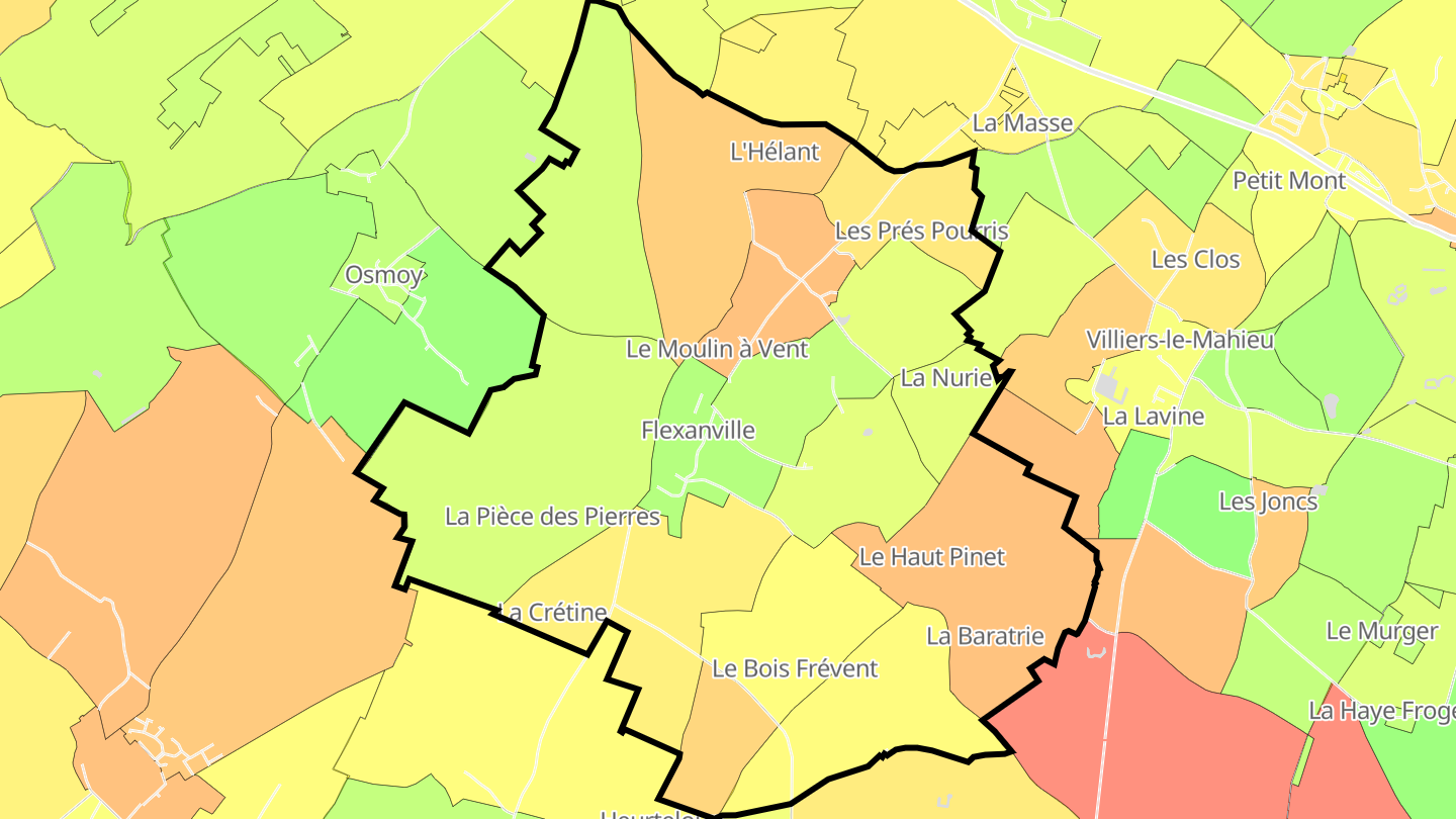 Carte des prix de l'immobilier Flexanville