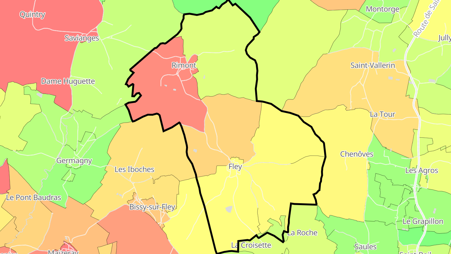 Carte des prix de l'immobilier Fley