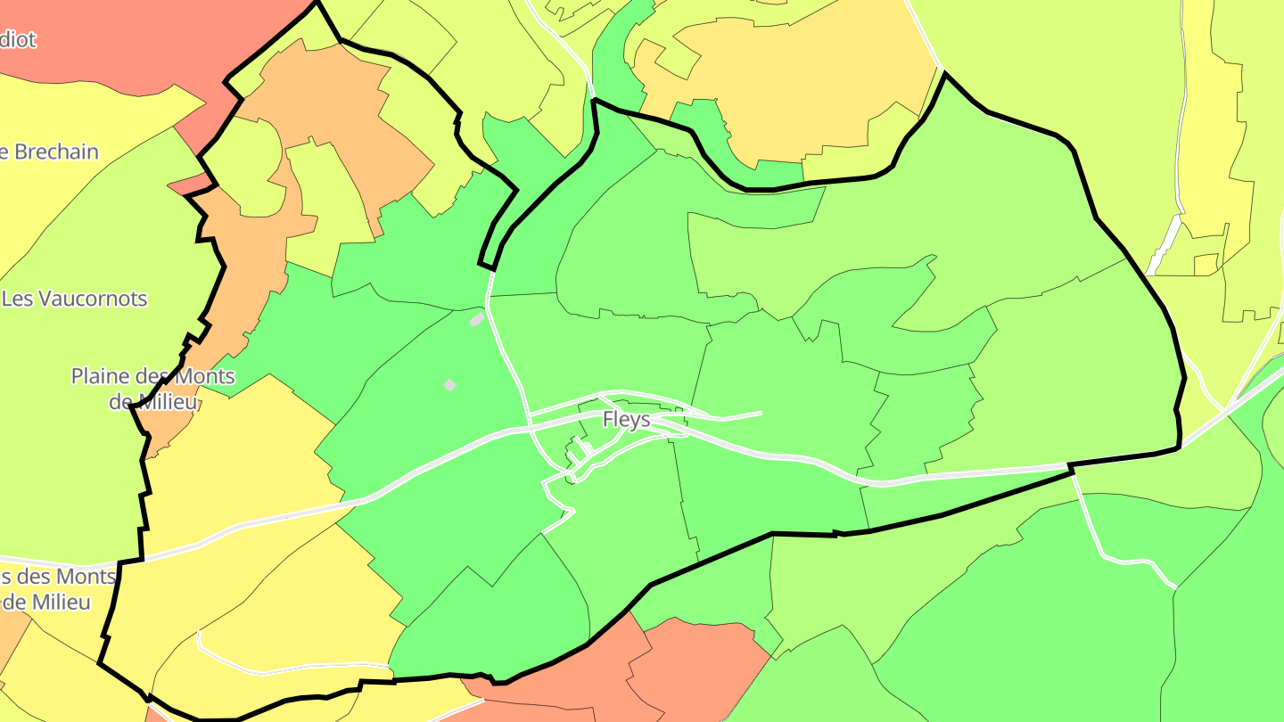 Carte des prix de l'immobilier Fleys