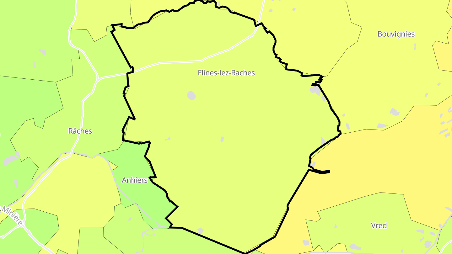 Carte des prix de l'immobilier Flines-lez-Raches