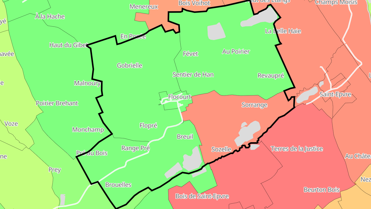 Carte des prix de l'immobilier Flocourt