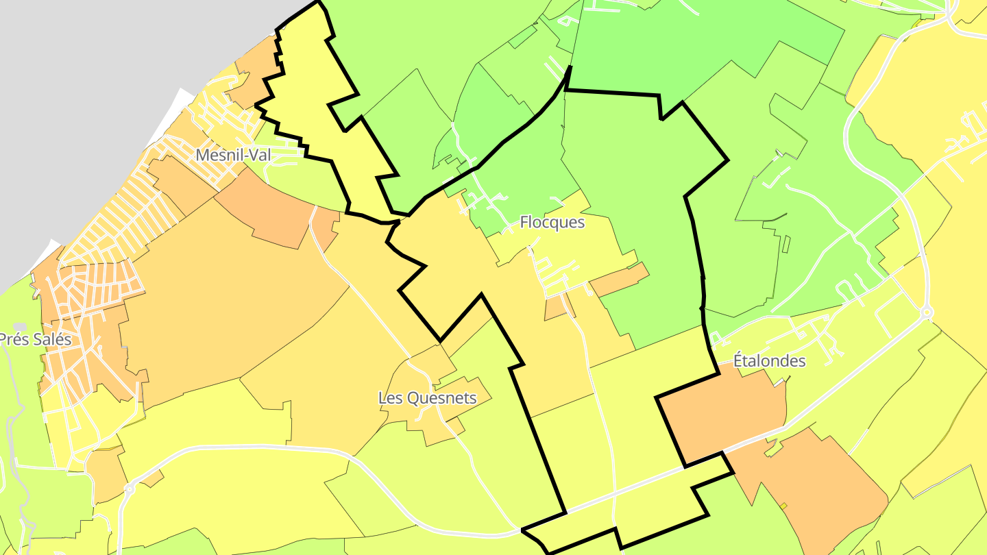Carte des prix de l'immobilier Flocques