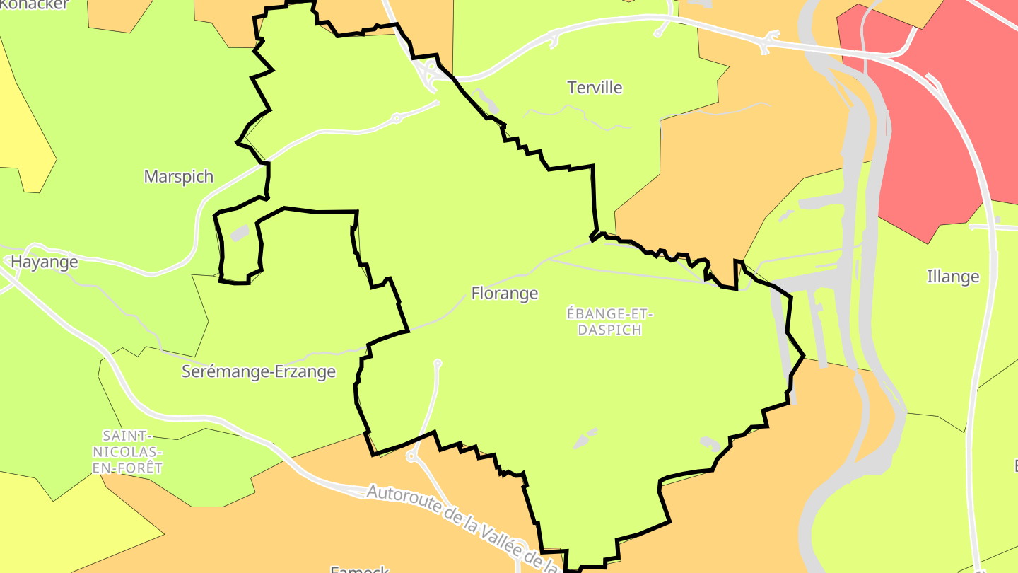 Carte des prix de l'immobilier Florange