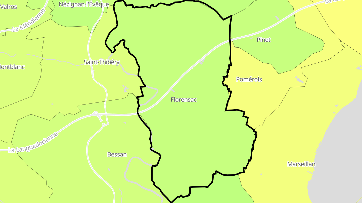 Carte des prix de l'immobilier Florensac