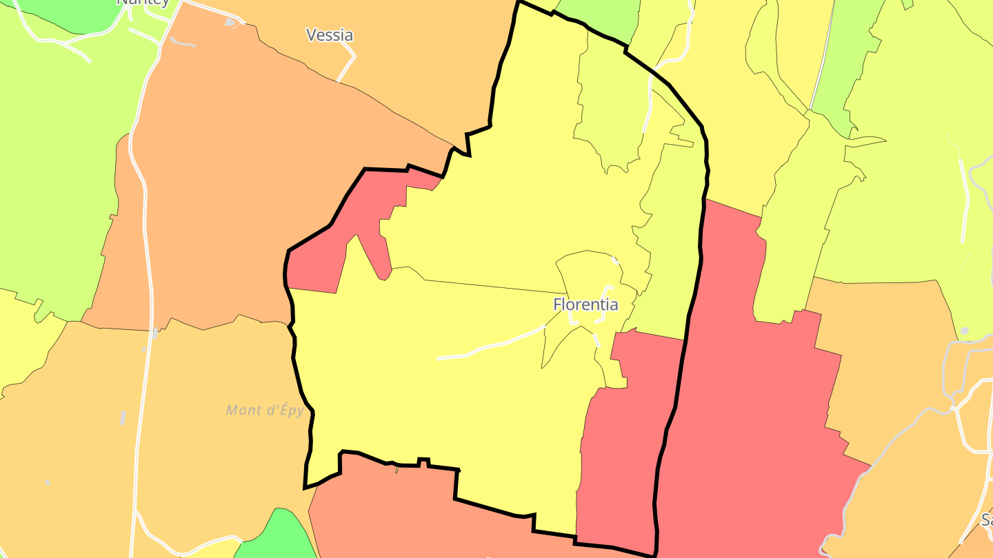 Carte des prix de l'immobilier Florentia