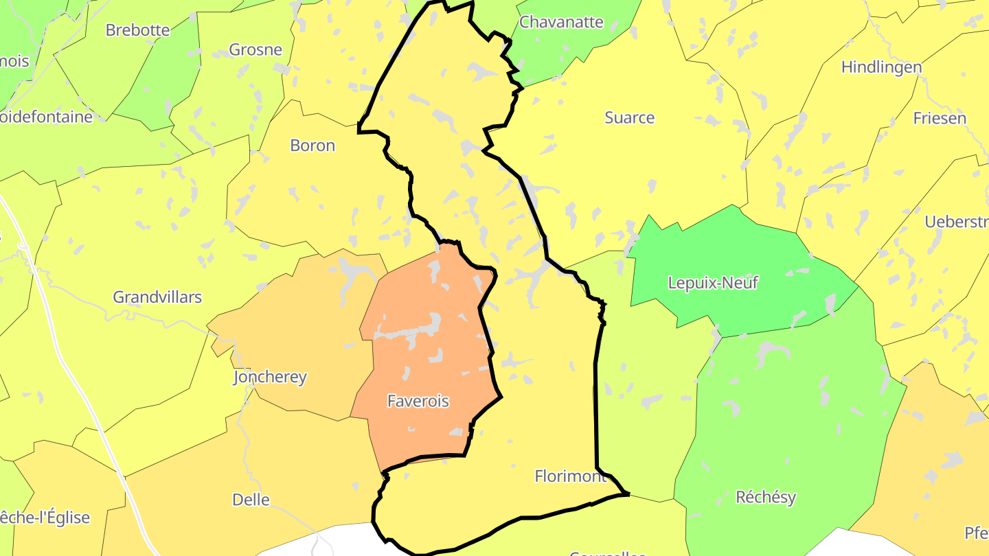 Carte des prix de l'immobilier Florimont