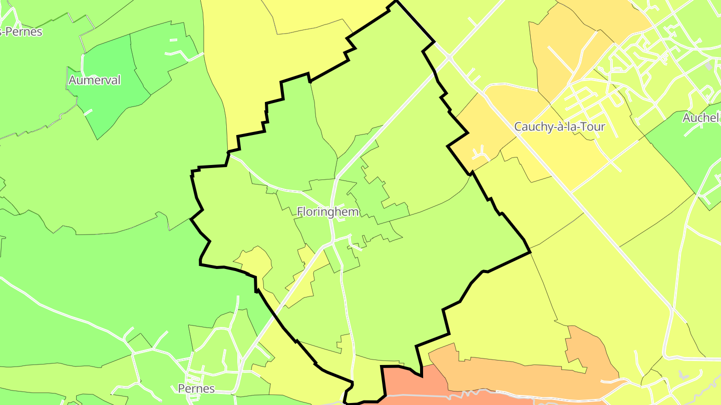 Carte des prix de l'immobilier Floringhem