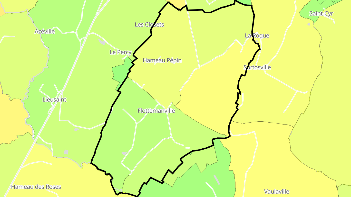 Carte des prix de l'immobilier Flottemanville