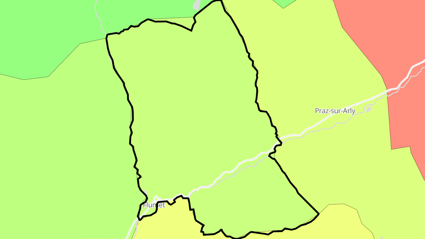 Carte des prix de l'immobilier Flumet