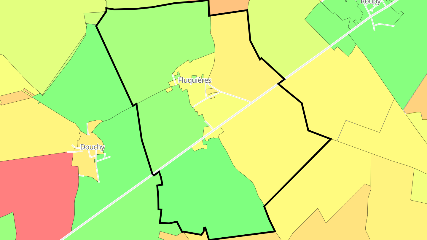 Carte des prix de l'immobilier Fluquières