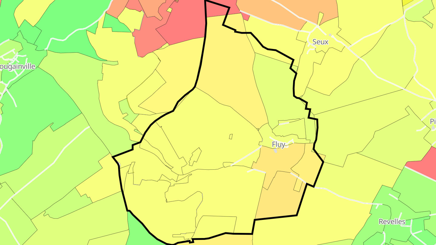 Carte des prix de l'immobilier Fluy
