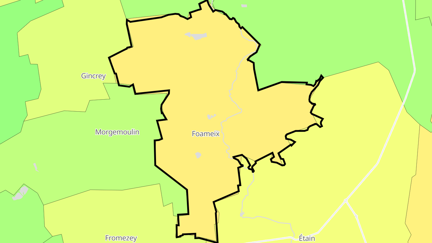 Carte des prix de l'immobilier Foameix-Ornel