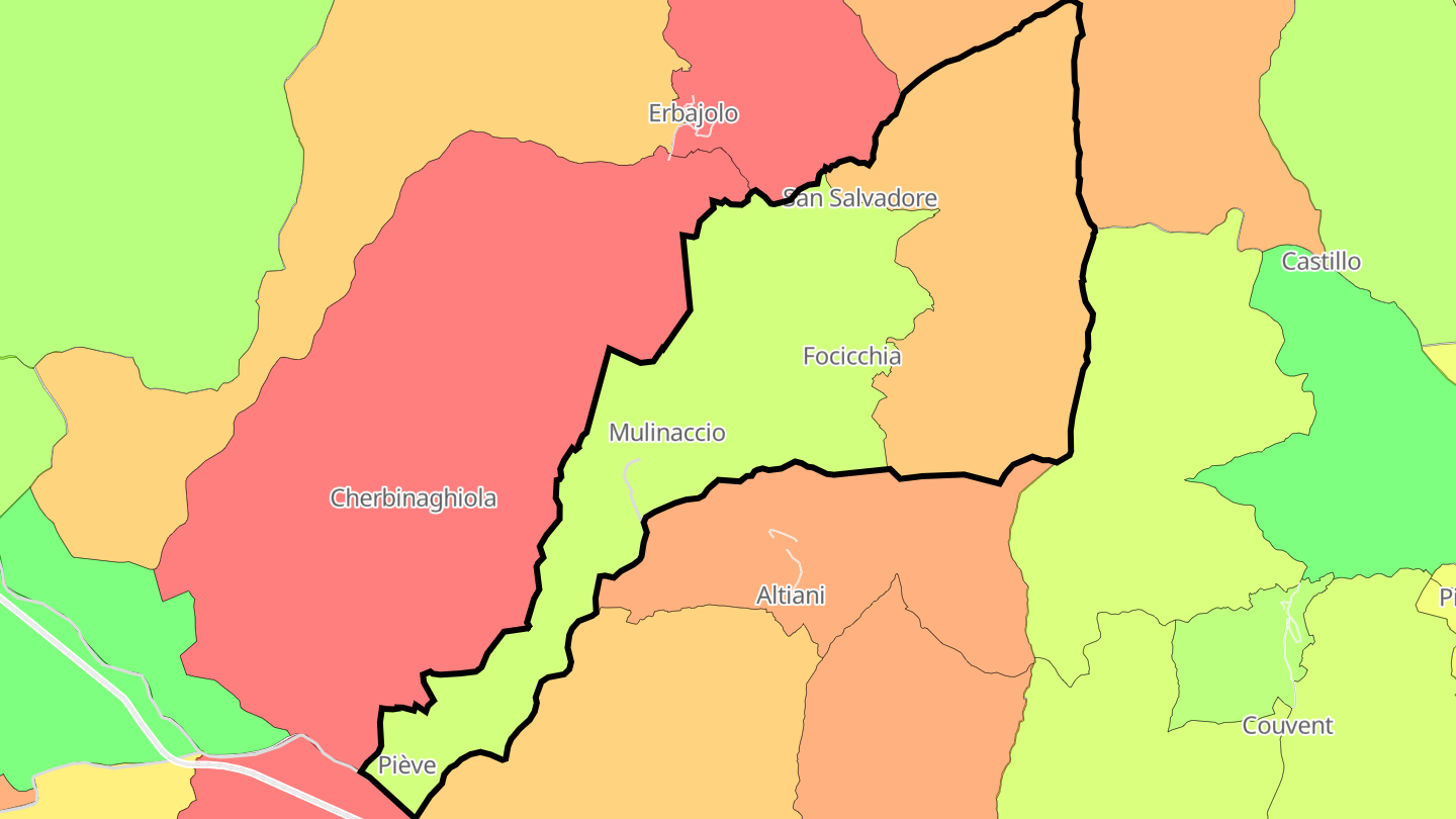 Carte des prix de l'immobilier Focicchia