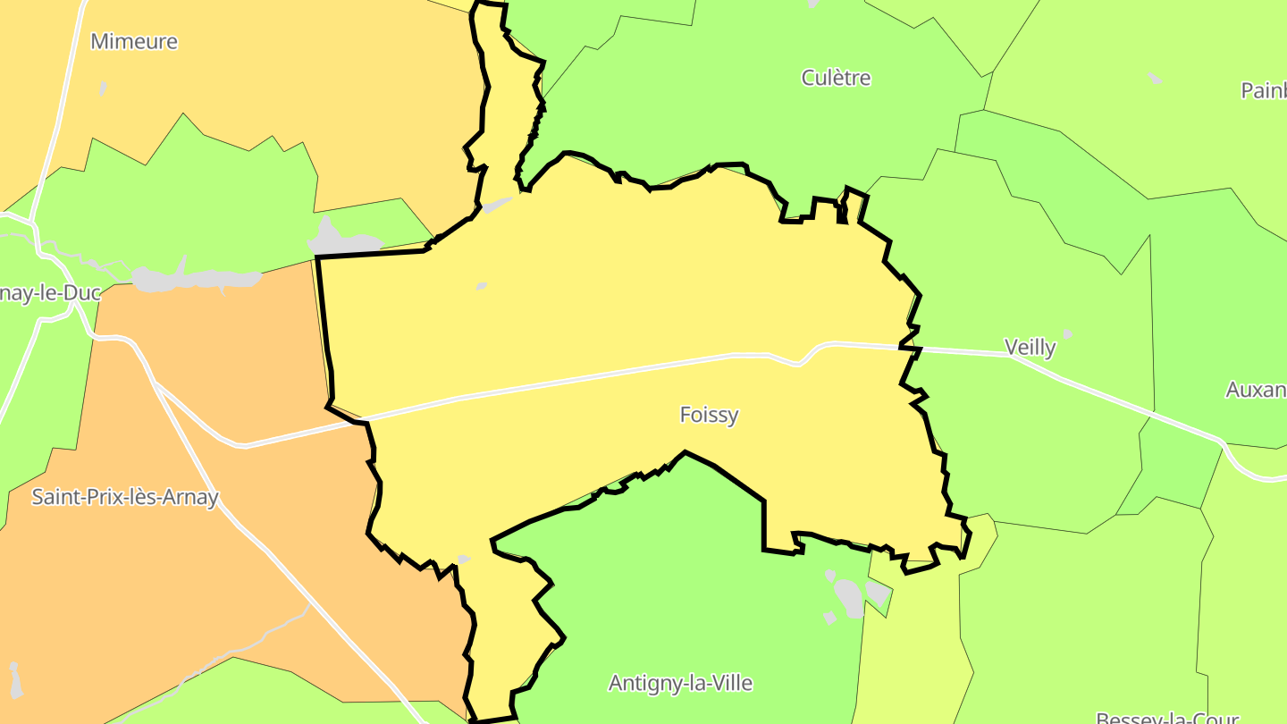 Carte des prix de l'immobilier Foissy