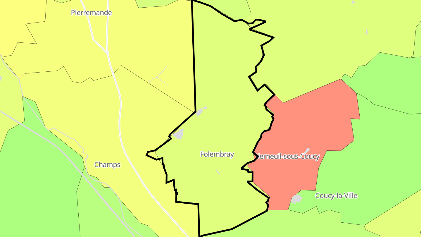 Carte des prix de l'immobilier Folembray