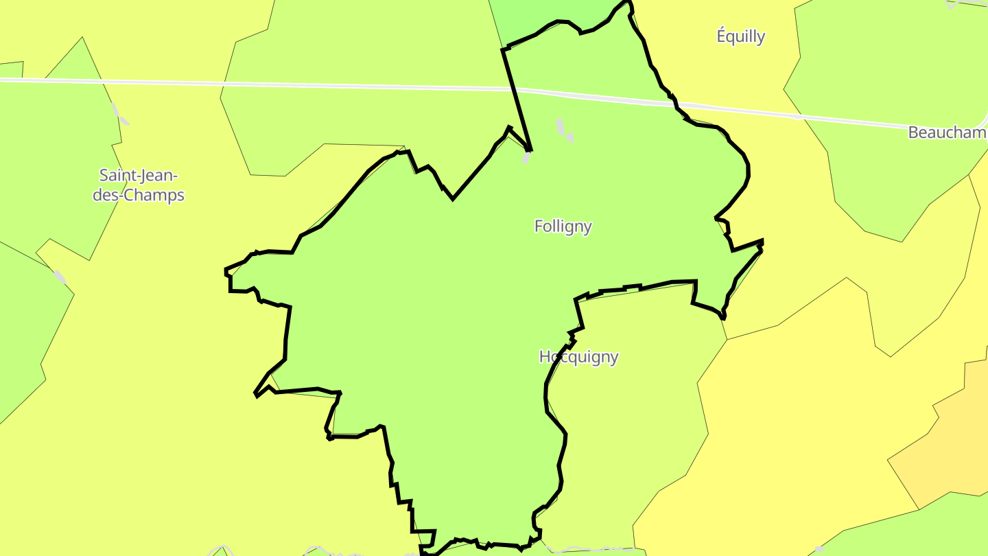 Carte des prix de l'immobilier Folligny
