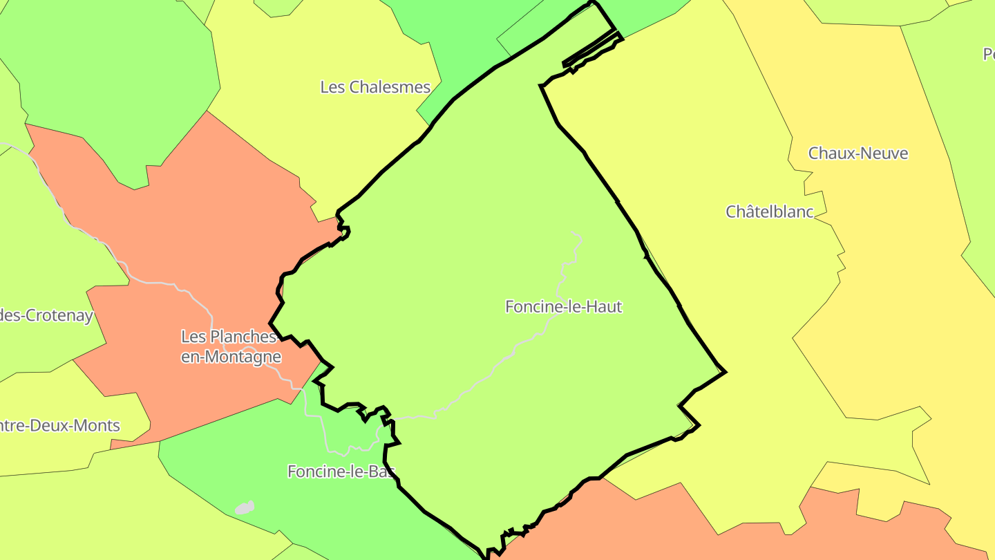 Carte des prix de l'immobilier Foncine-le-Haut