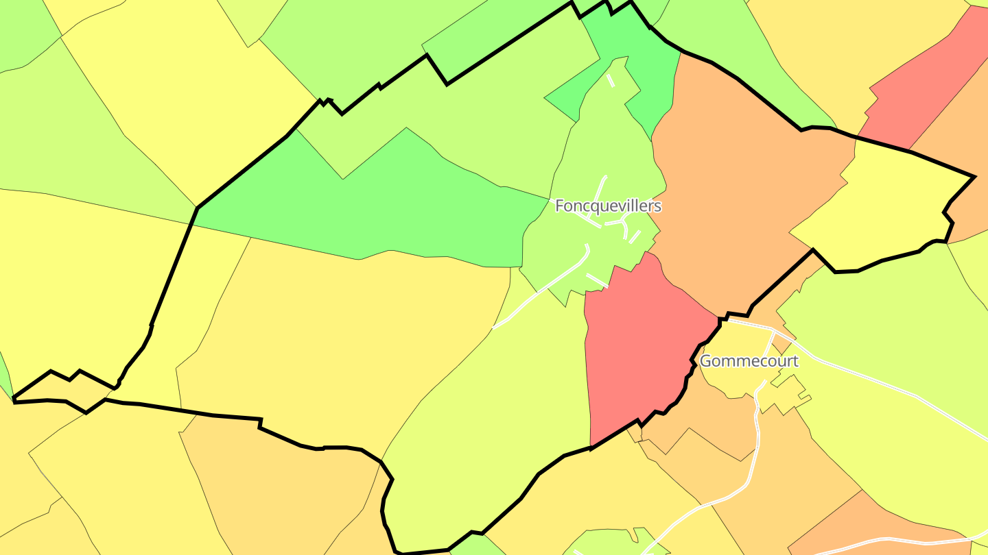 Carte des prix de l'immobilier Foncquevillers