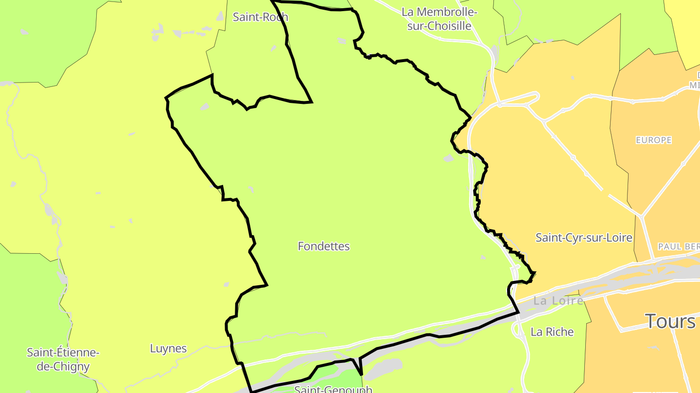 Carte des prix de l'immobilier Fondettes