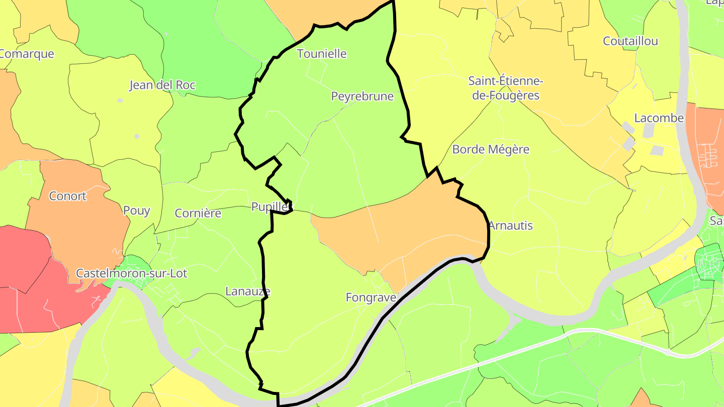 Carte des prix de l'immobilier Fongrave