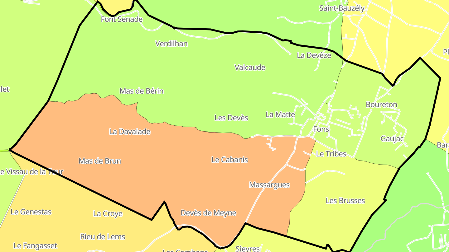 Carte des prix de l'immobilier Fons