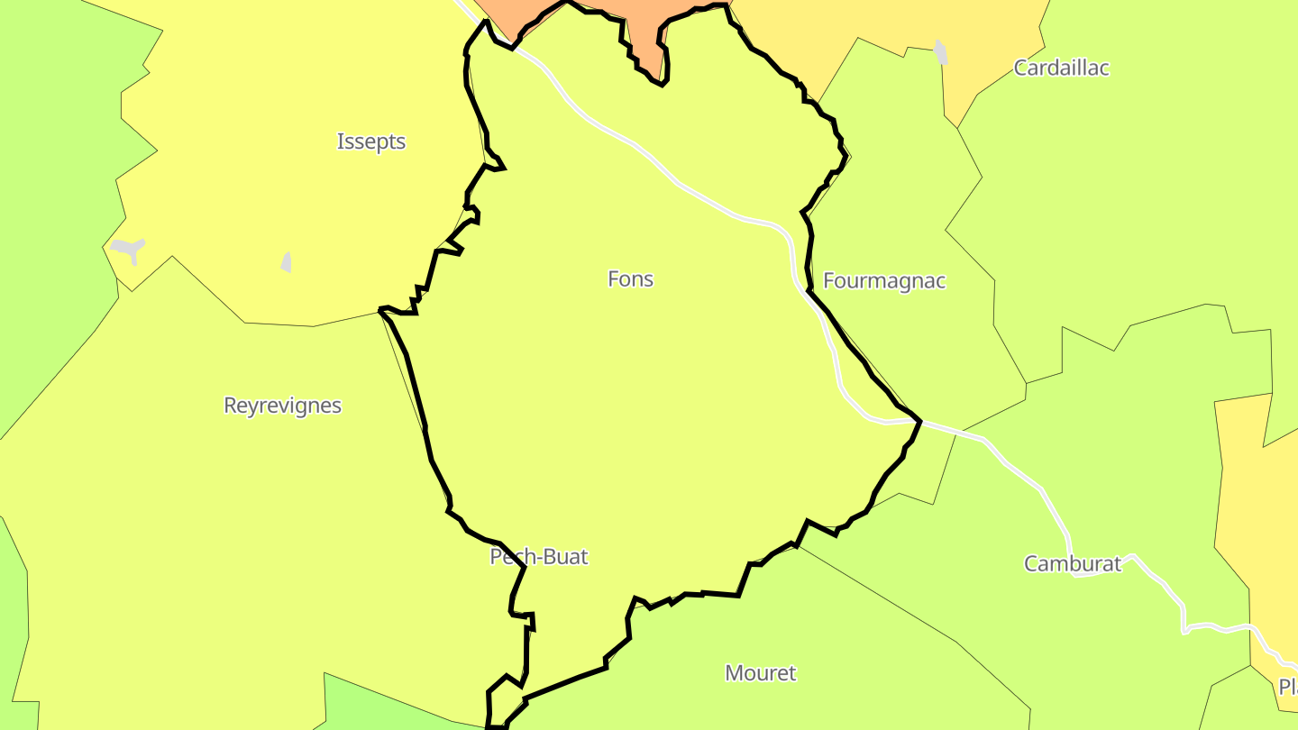 Carte des prix de l'immobilier Fons
