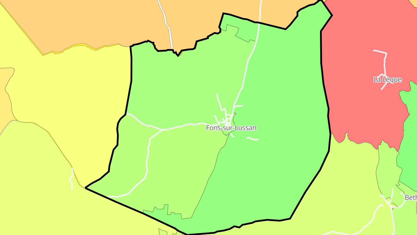 Carte des prix de l'immobilier Fons-sur-Lussan