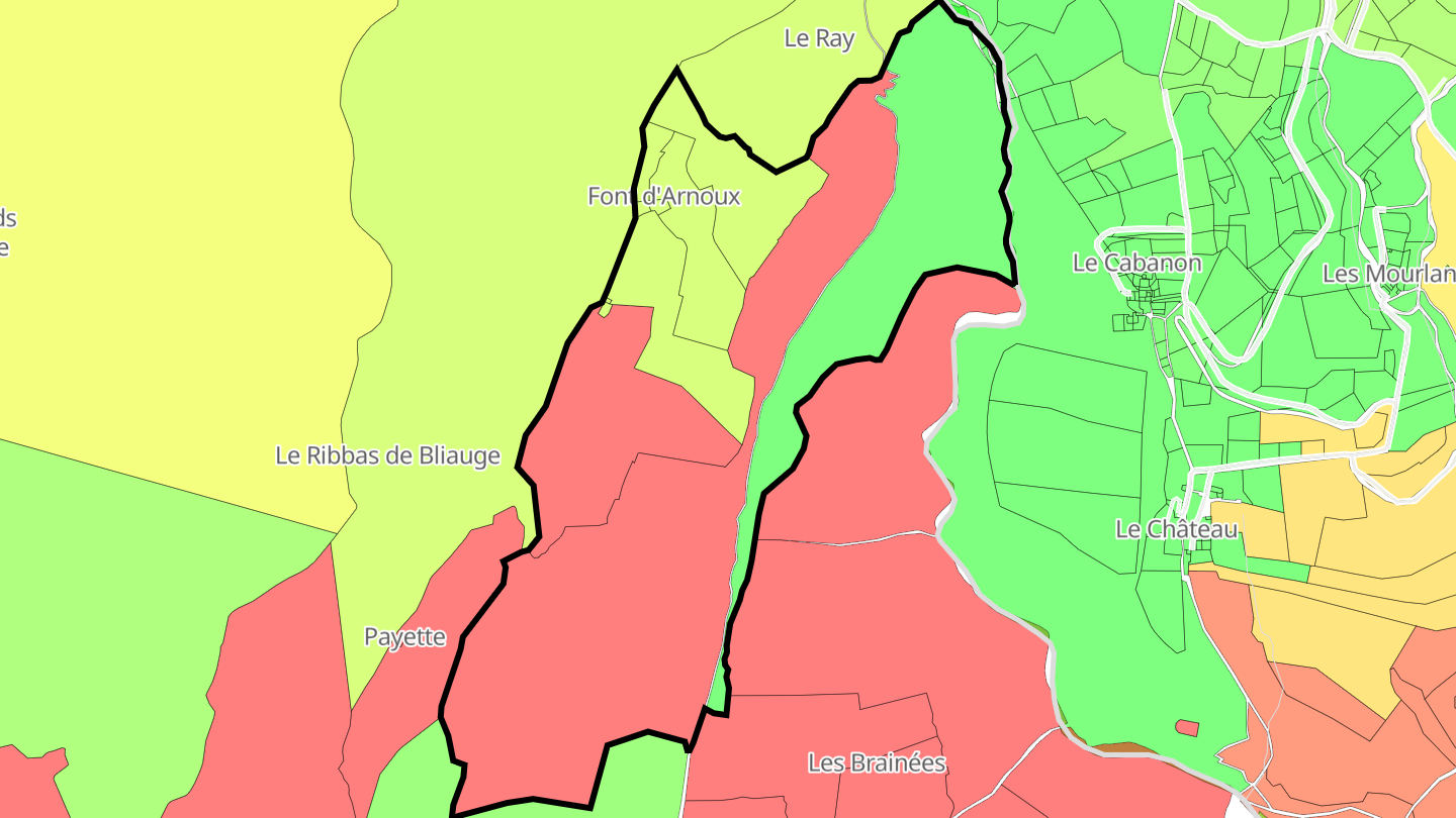 Carte des prix de l'immobilier Font d'Arnoux