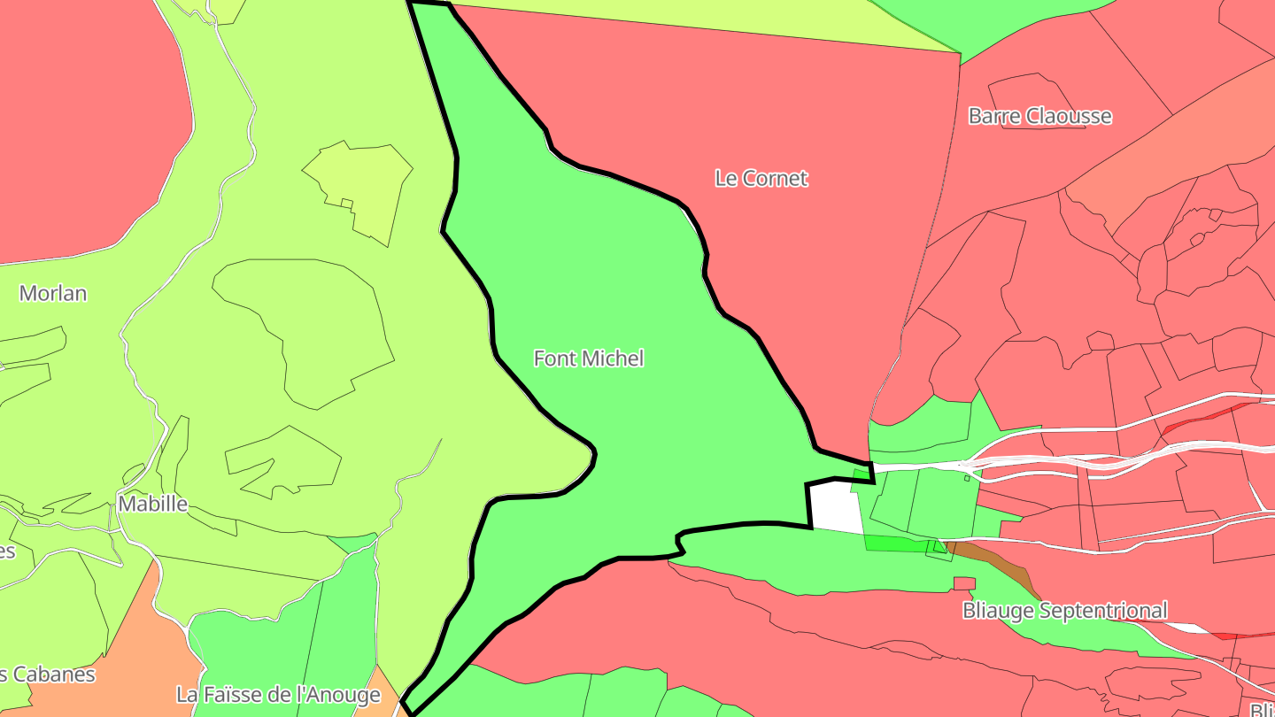 Carte des prix de l'immobilier Font Michel