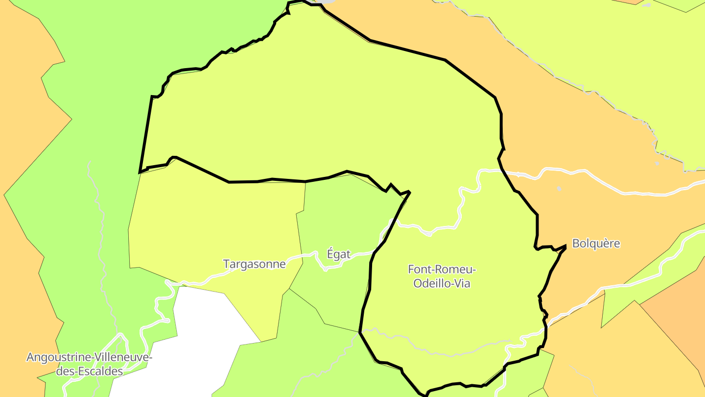 Carte des prix de l'immobilier Font-Romeu-Odeillo-Via