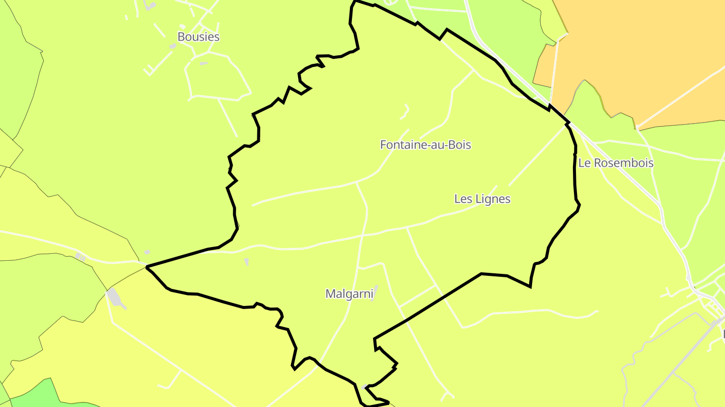 Carte des prix de l'immobilier Fontaine-au-Bois