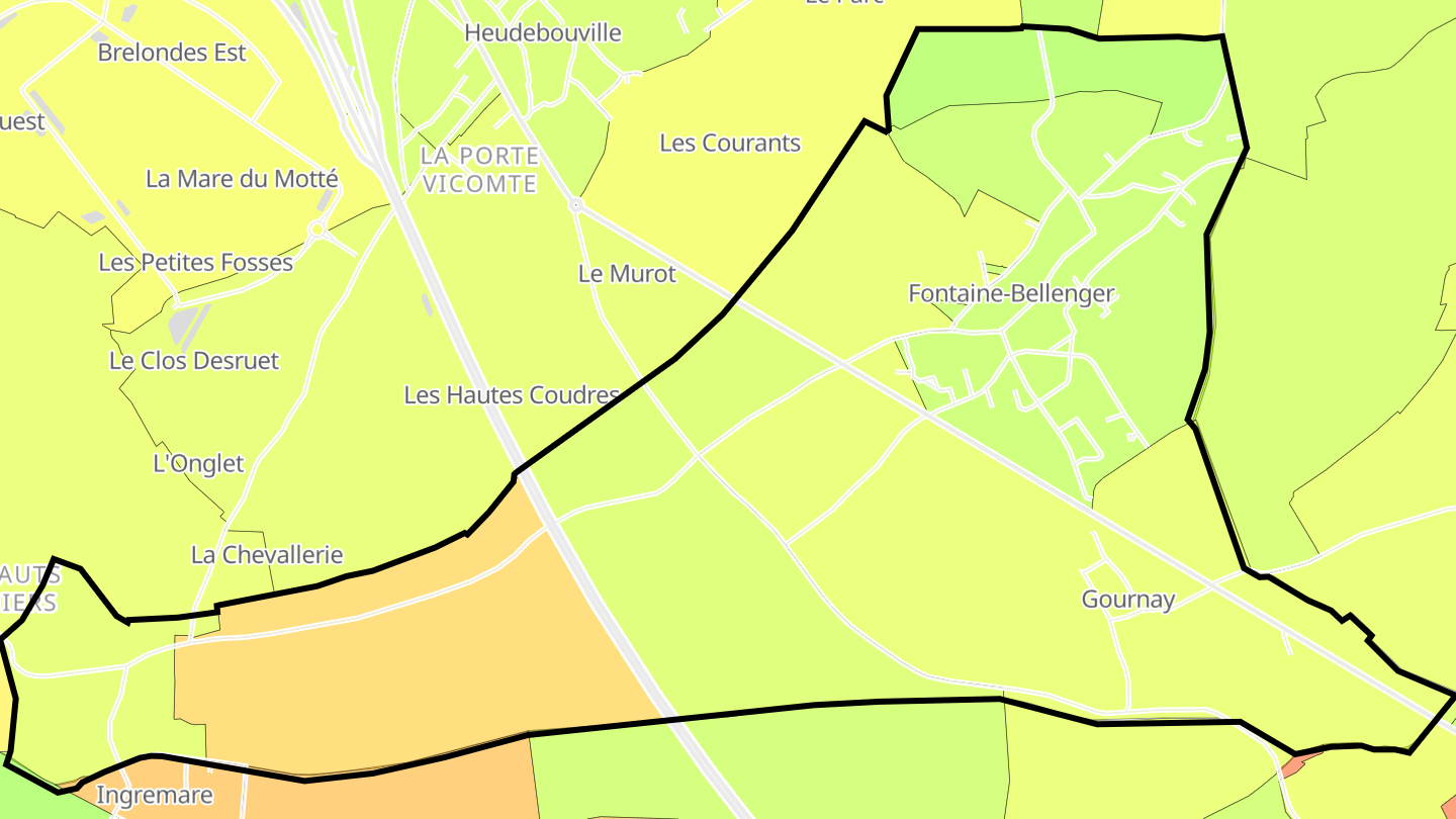 Carte des prix de l'immobilier Fontaine-Bellenger