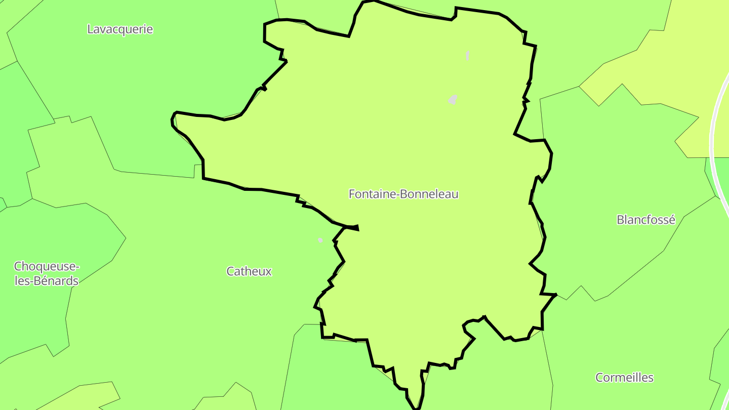 Carte des prix de l'immobilier Fontaine-Bonneleau